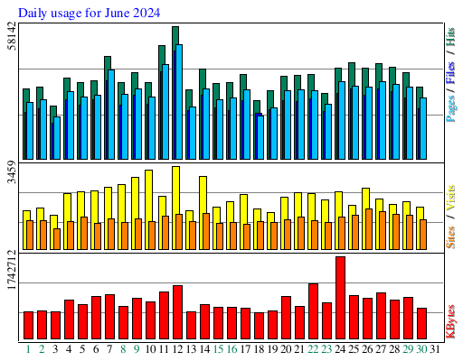 Daily usage for June 2024