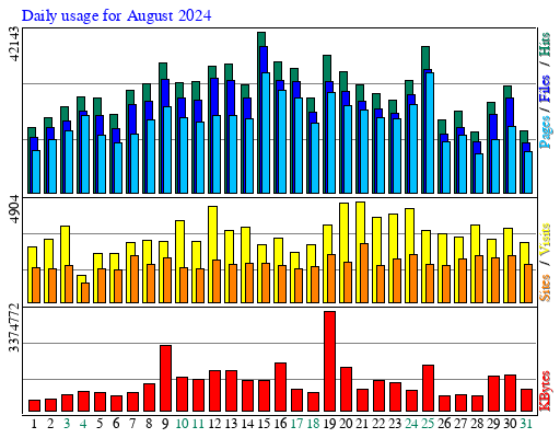 Daily usage for August 2024