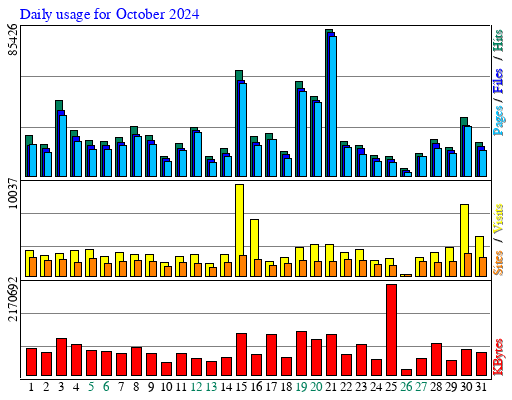 Daily usage for October 2024